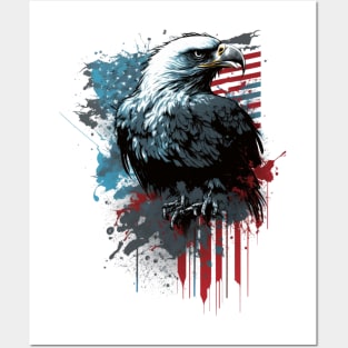 American Flag Eagle Abstract Design Posters and Art